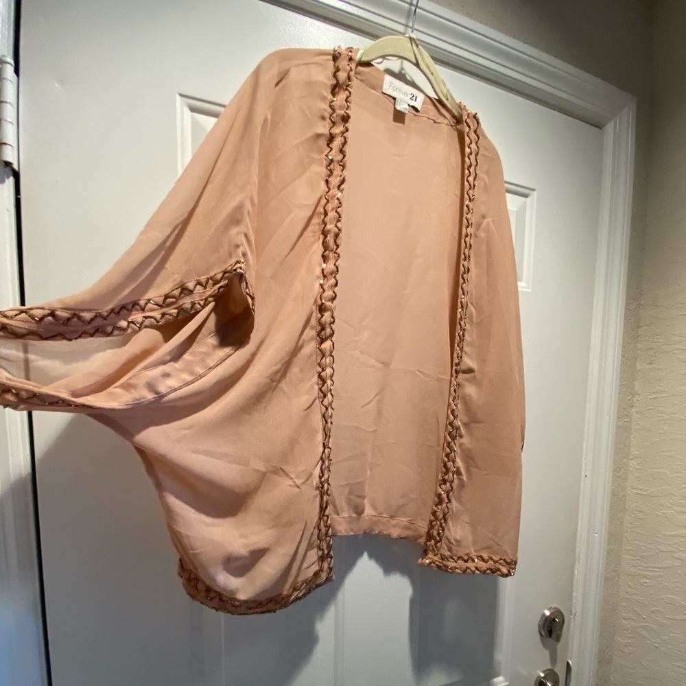 Rose pink kimono with beads
